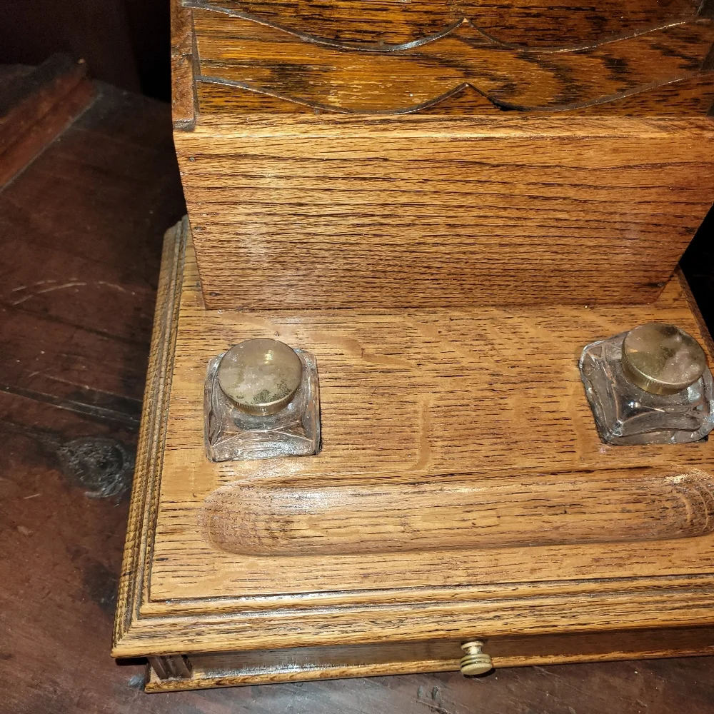 Antique Wooden Desk Set - Picture 6 of 14